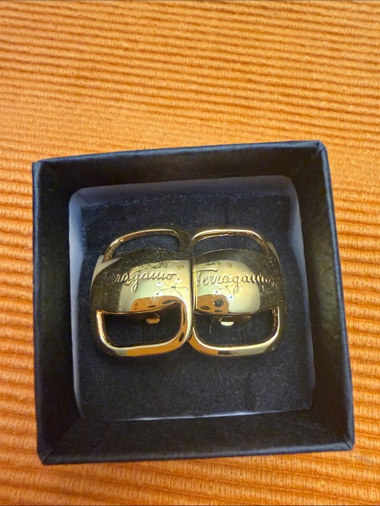 Salvatore Ferragamo Accessories - Salvatore Ferragamo Gold-Tone Logo Buckle Earrings